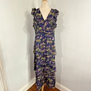 Floral Maxi Dress with Ruffle Sleeves